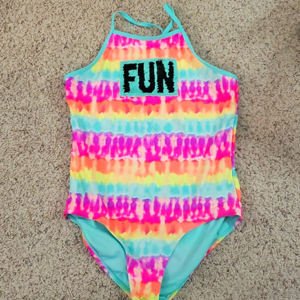 Tie Dye Bathingsuit Flip Sequin Design XL (14-16)